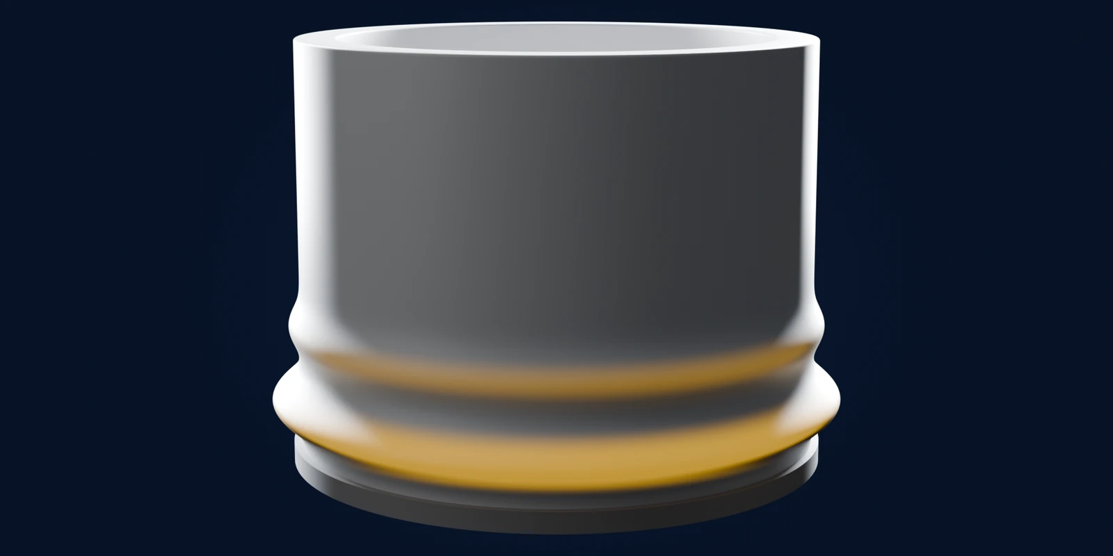 Schematic: a stocky thick-walled tube whose wall has yielded and folded outward in a ring just above its base, with the start of a second fold above it.