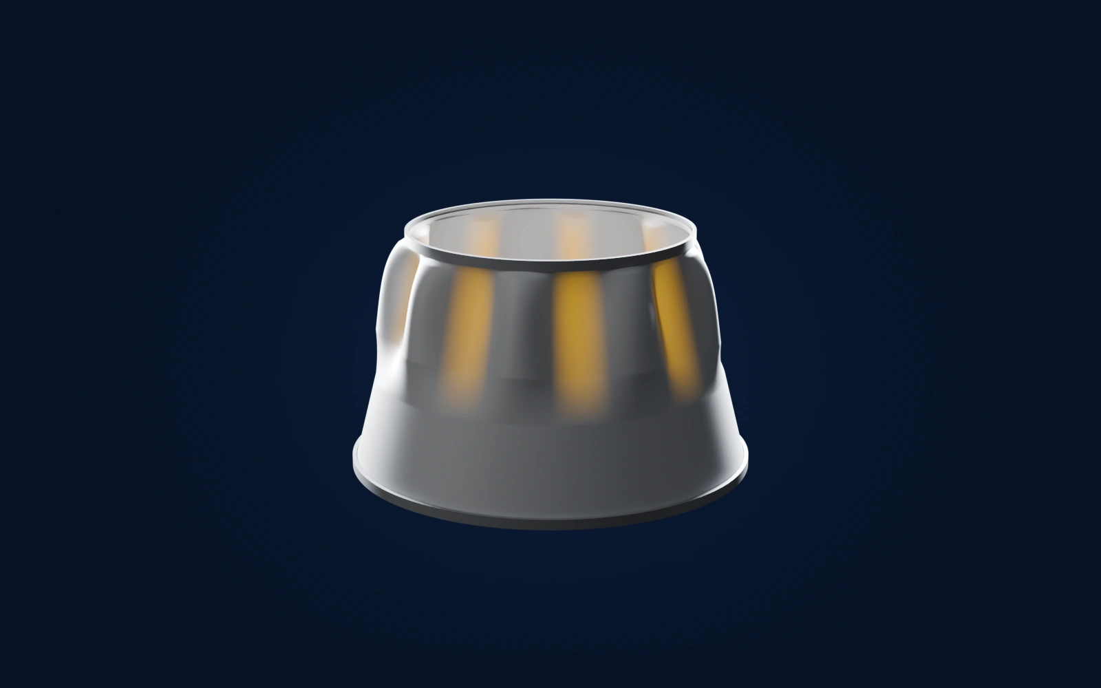 Schematic buckling pattern in a conical shell